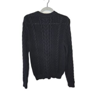 Polo Ralph Lauren Women's Black Chunky Cable Knit Mock Neck Sweater Size Medium